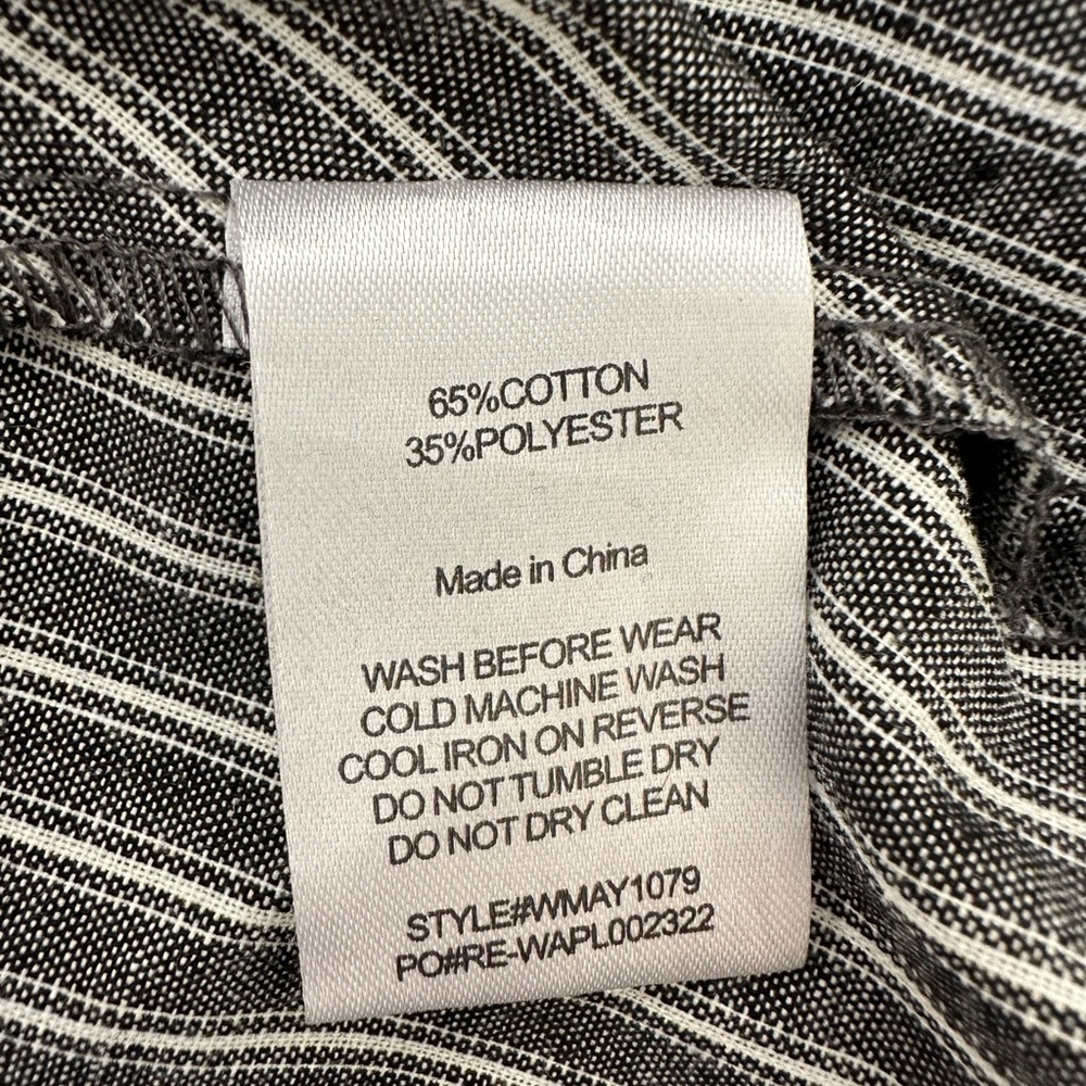 NWOT Atmos&Here Long Sleeve Collared Blouse - Grey w/white stripe - Size 12 AU - Picture 5 of 5